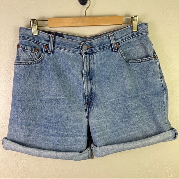 Levi’s Light Wash Vintage Denim Dad Shorts Size 14 100% Cotton High Rise Fit - Picture 5 of 16